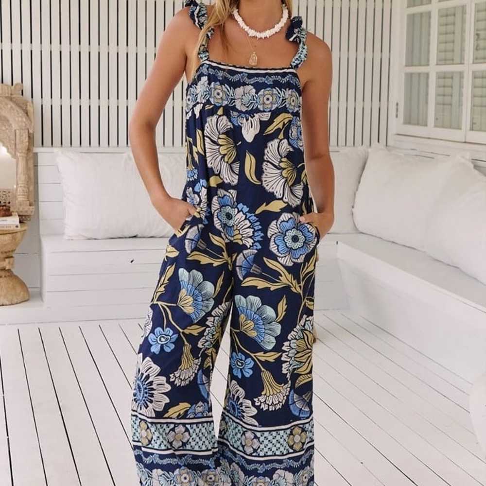 Free People Bali Albright Jumpsuit Size Large - image 1