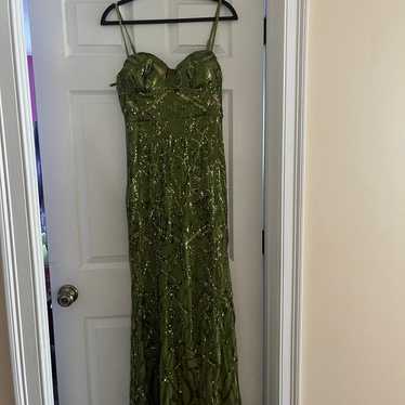 Green Sequined Prom Dress - image 1