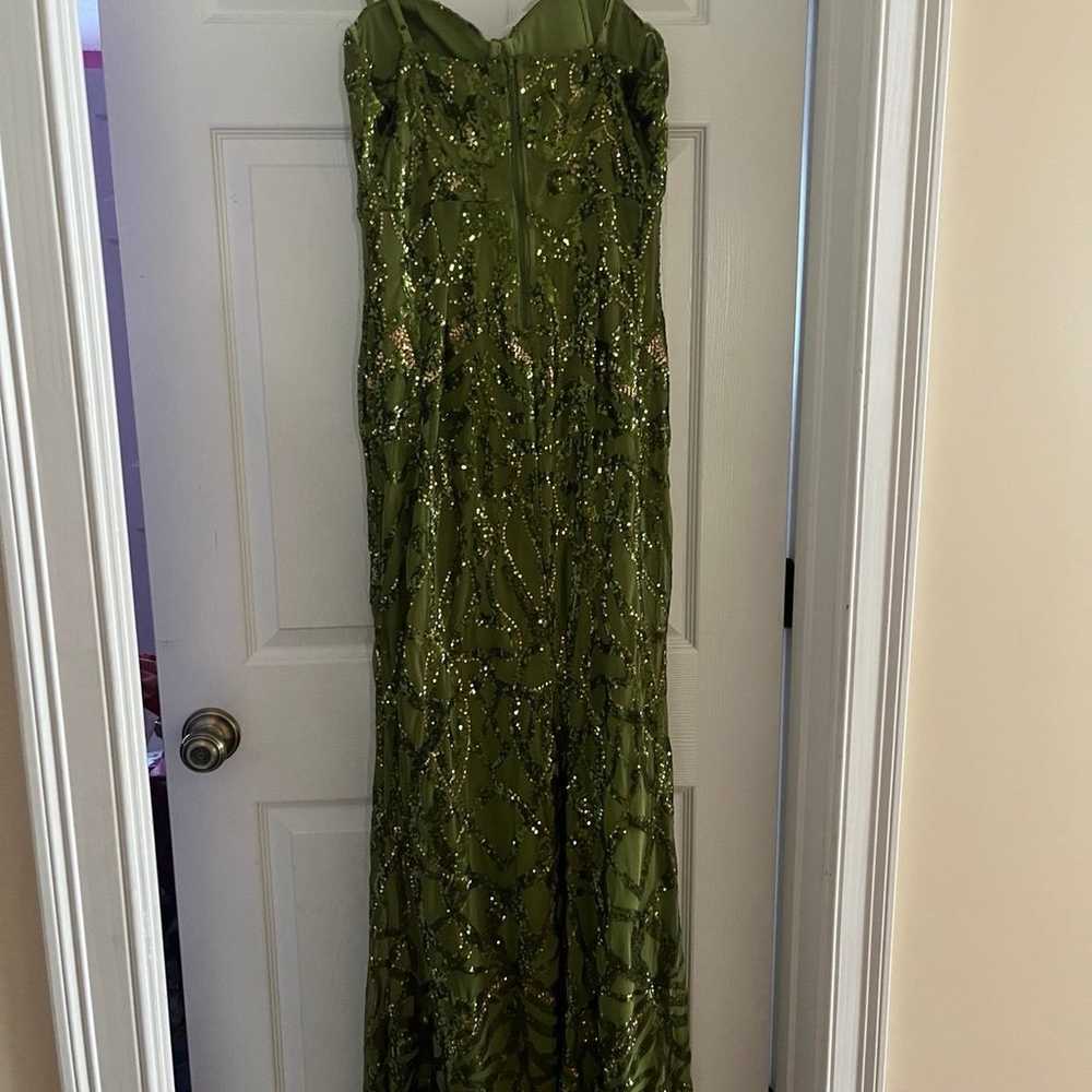 Green Sequined Prom Dress - image 2