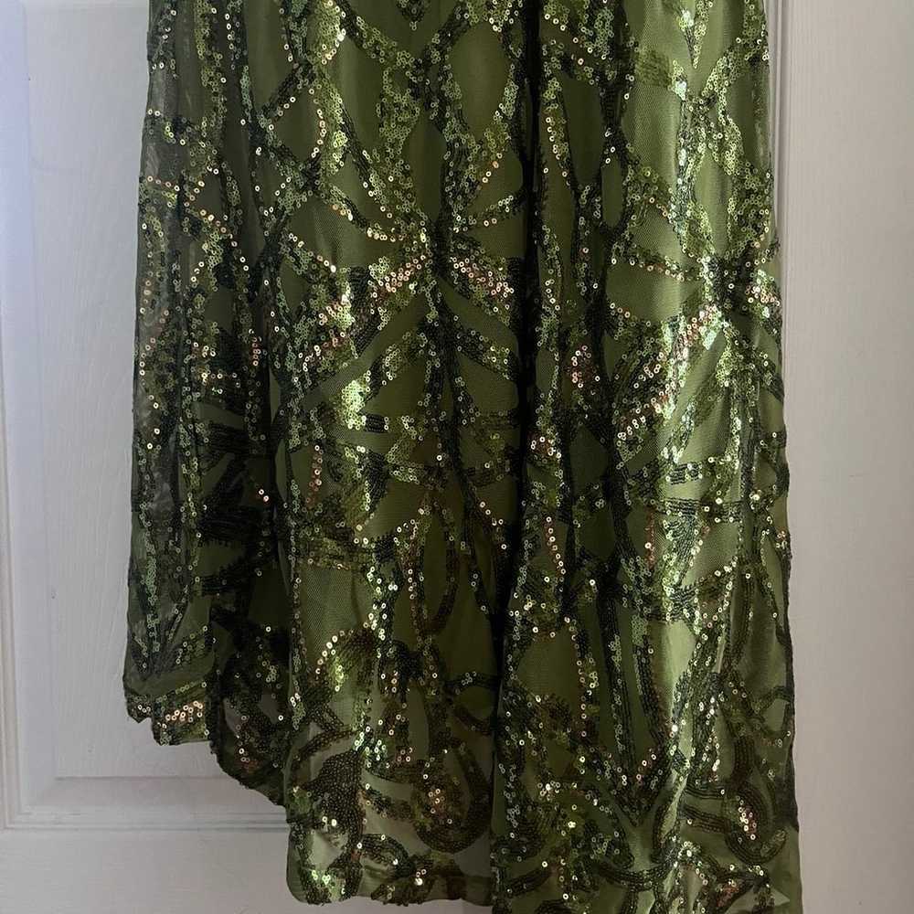 Green Sequined Prom Dress - image 3