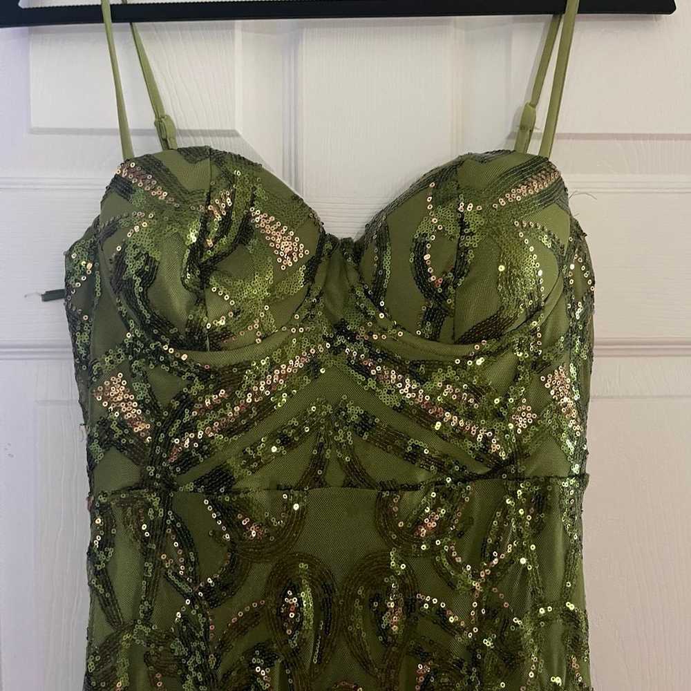 Green Sequined Prom Dress - image 4