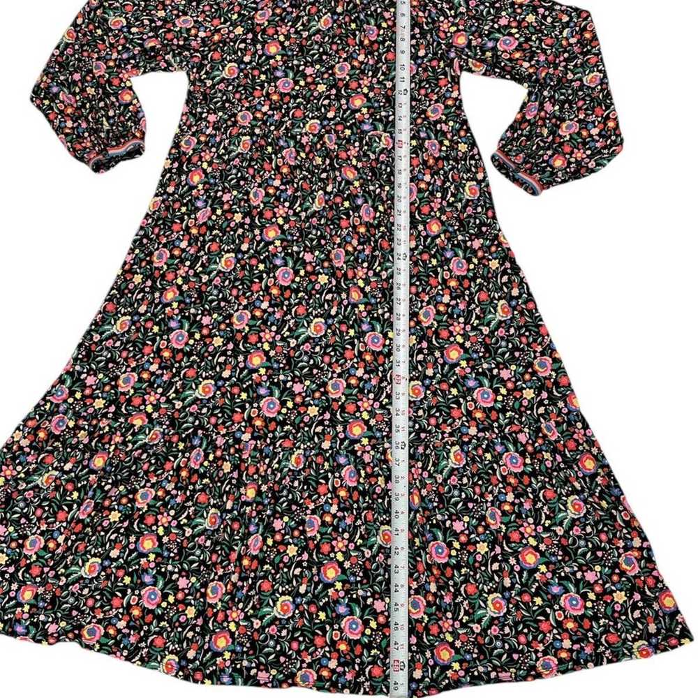 Boden Floral Long Sleeve Mulit Color Midi Dress F… - image 11