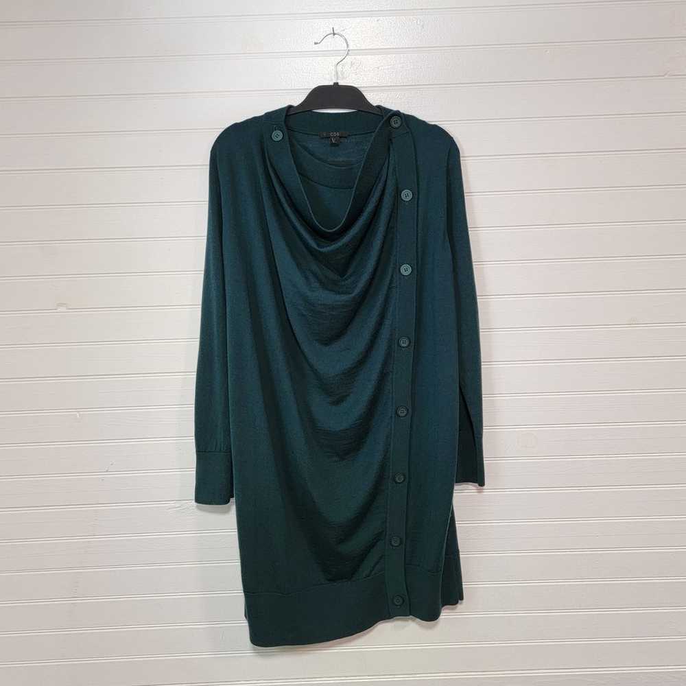 COS Size Large 100% Wool Draped Sweater Dress Cow… - image 1