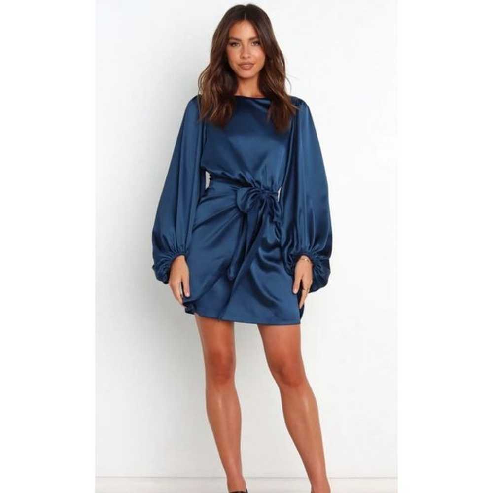 Petal & Pup OPAL DRESS in Navy Wrap Ballon Sleeve… - image 4