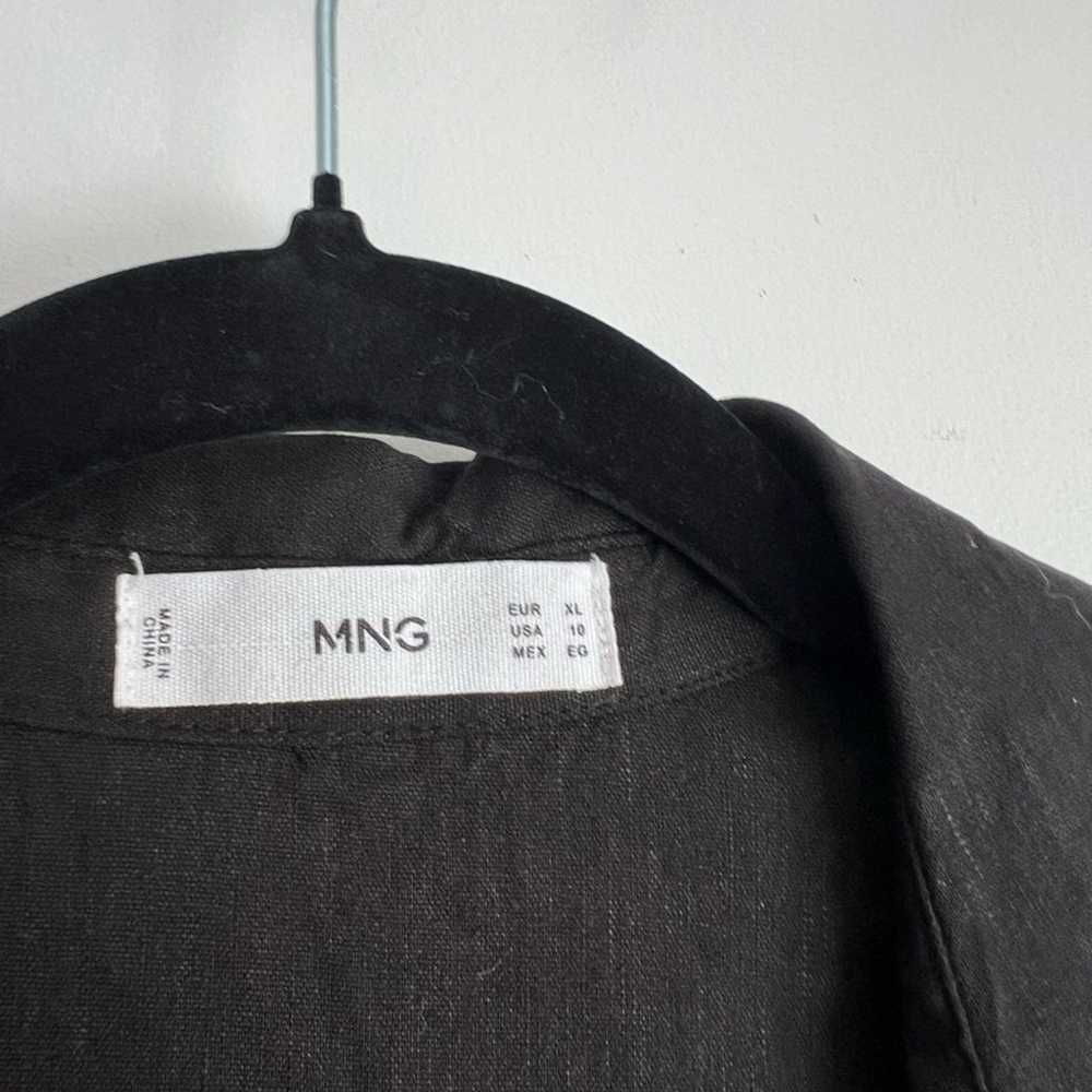 NWOT Mango Linen Blend Shirt Dress Black Size 10 … - image 7