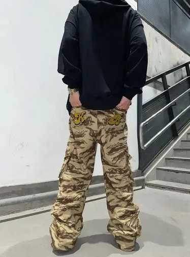 Custom × Streetwear × Vintage pattern cargo pants