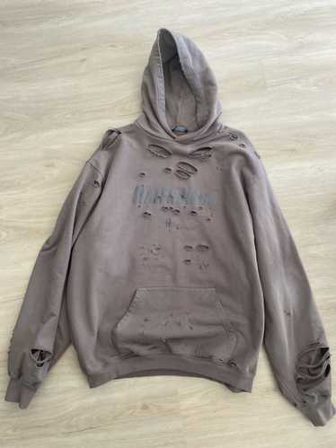 Balenciaga Caps Destroyed Hoodie - Gem Balenciaga Caps Destroyed Hoodie - Gem