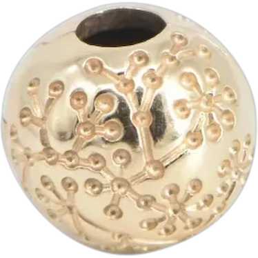 14K Pandora Floral Lucerne Retired Clip Ball Charm