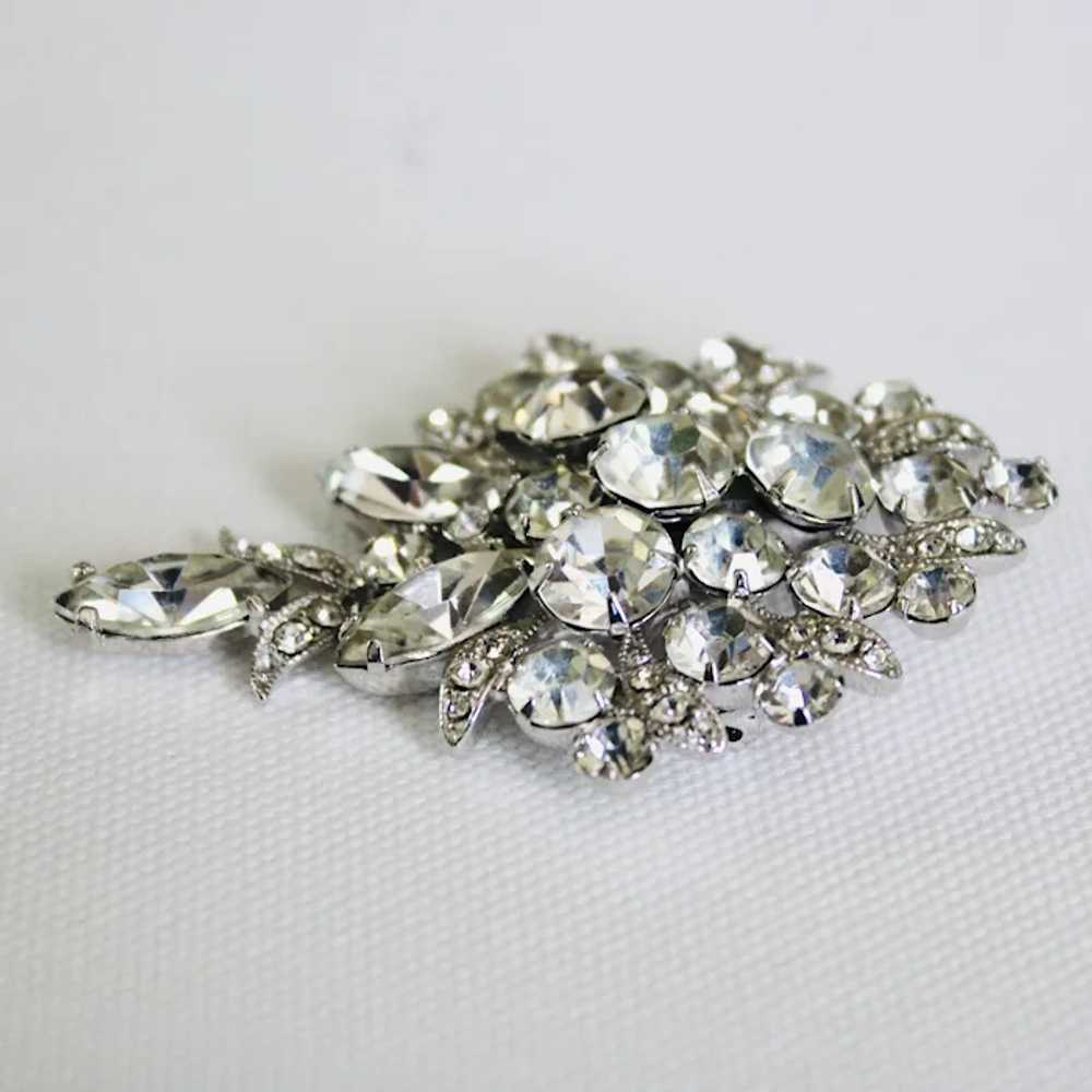 Lovely Eisenberg Ice Clear Rhinestone Brooch - image 2