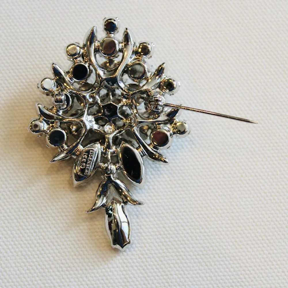 Lovely Eisenberg Ice Clear Rhinestone Brooch - image 3