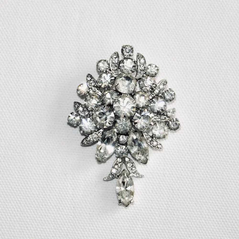 Lovely Eisenberg Ice Clear Rhinestone Brooch - image 6