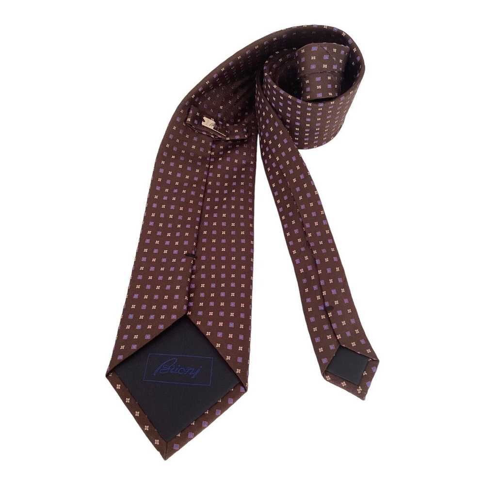 Brioni BRIONI Brown Geometric Luxury Designer Sil… - image 2