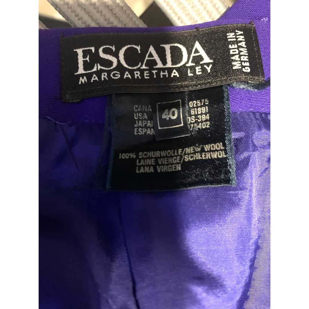 Escada Vintage Escada Royal Purple Wool Pencil Sk… - image 7