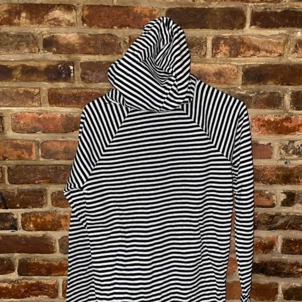 Cable & Gauge Black & White Striped 1/4 Zip Hoodi… - image 7