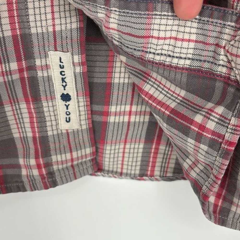 Lucky Brand Lucky Brand Jeans Plaid Long Button-D… - image 3