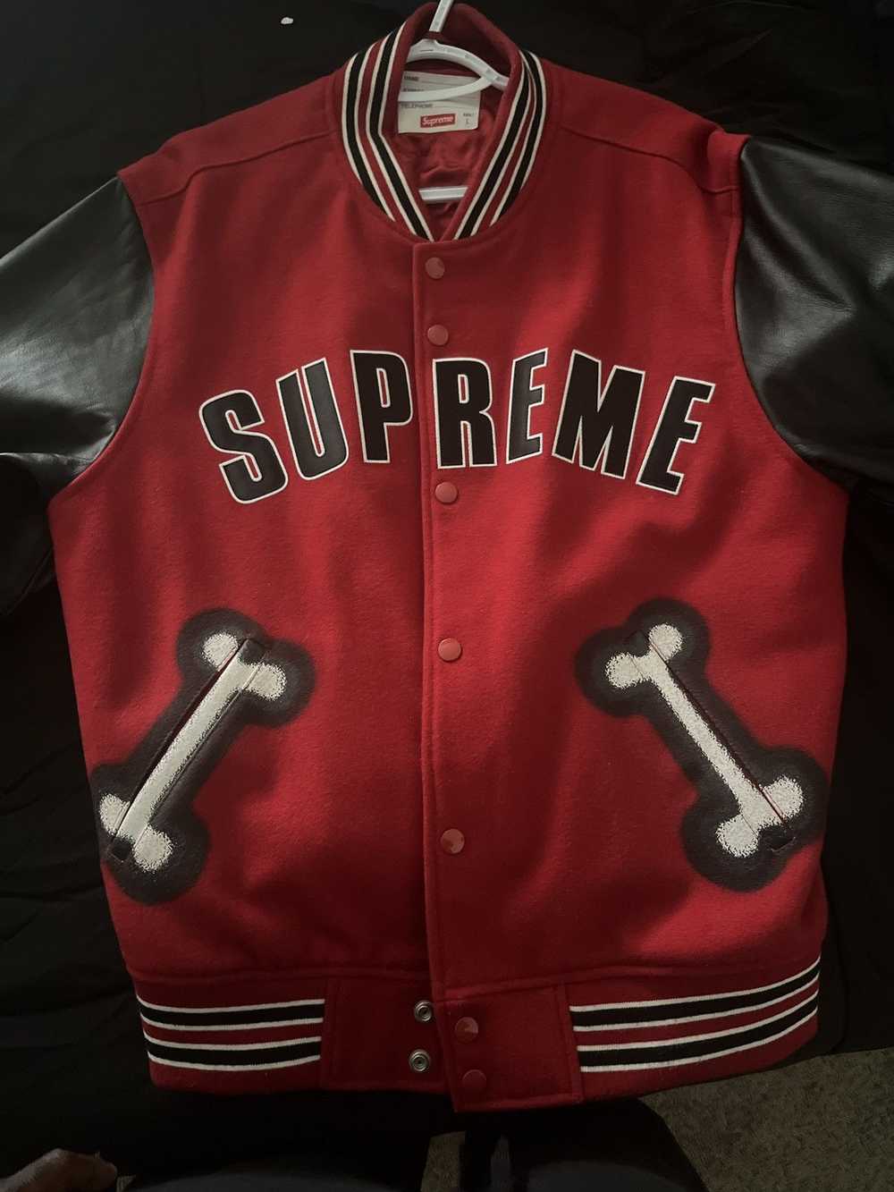 Supreme Supreme Bone Dog Varsity Jacket Red - image 2