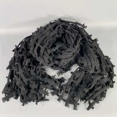 Yohji Yamamoto Black Wool WovenScarf - image 1