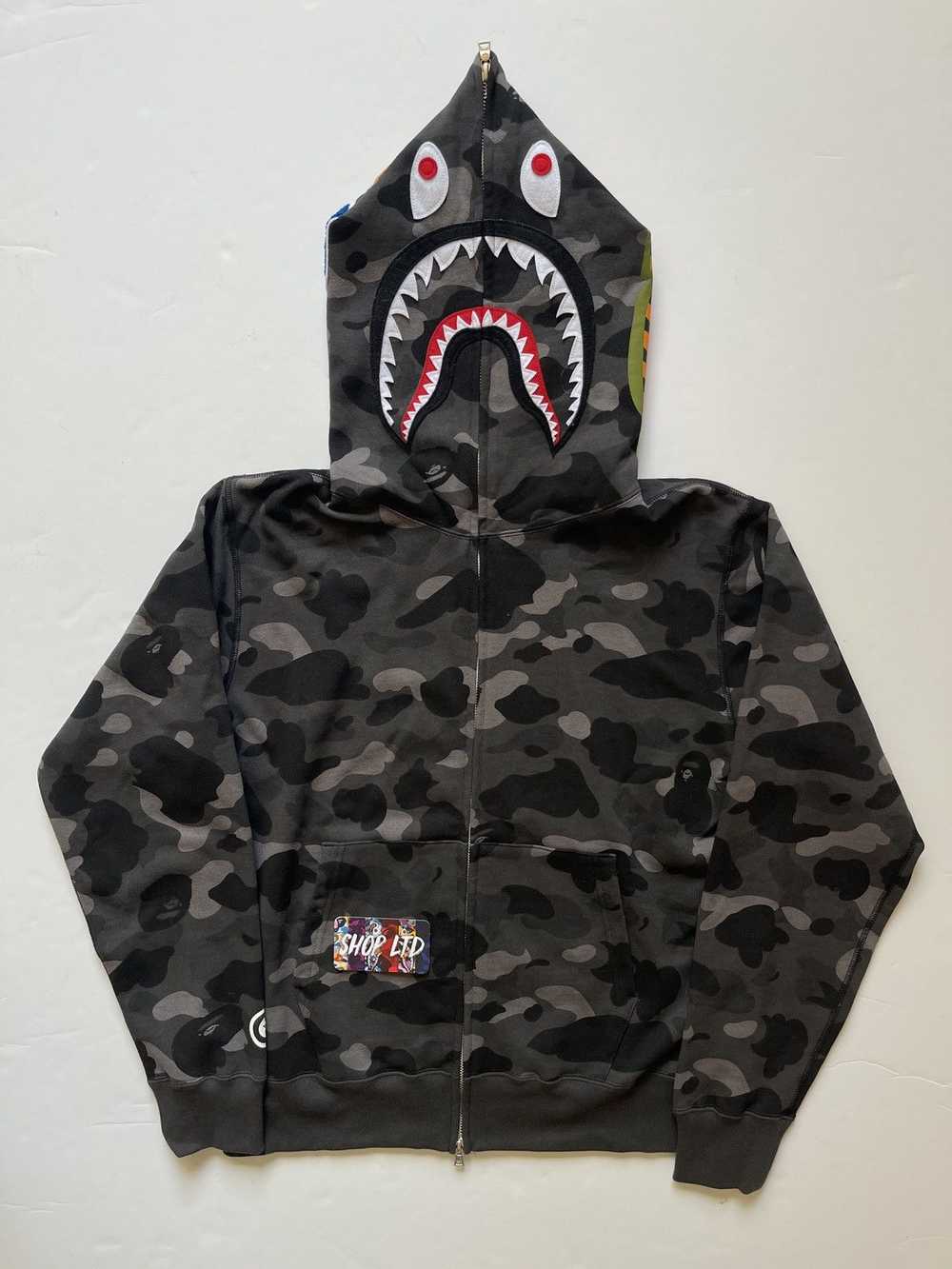 Bape Color Camo Shark Full Zip Hoodie - image 1