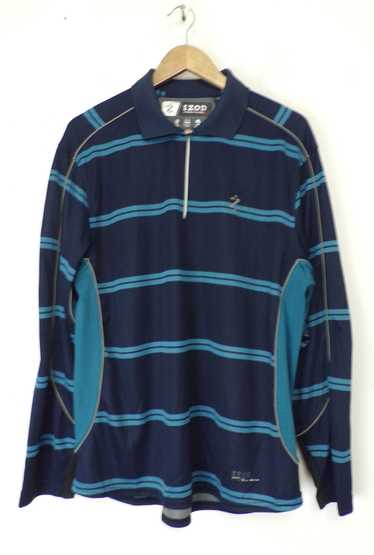 Izod Izod Performx Carbon Bue Striped Quarter Zip 