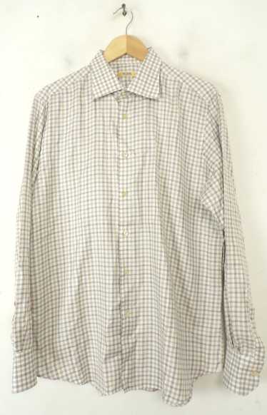 Pal Zileri Pal Zileri White & Brown Plaid Button D