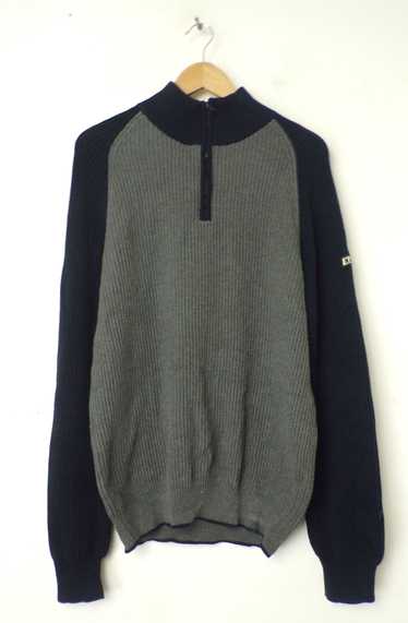 Nautica Nautica Gray & Blue Quarter Zip Pullover S