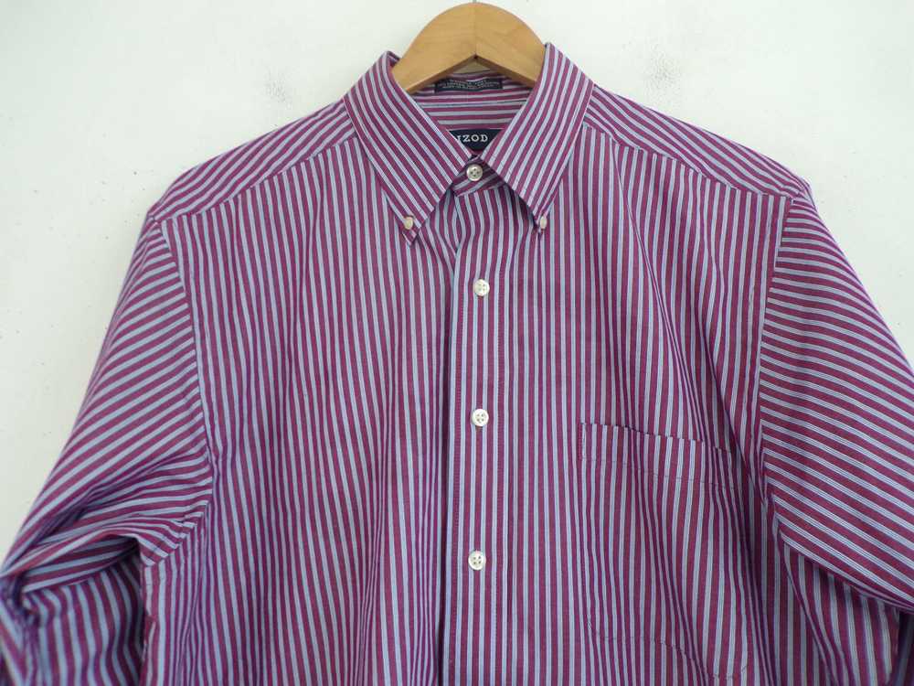 Izod Izod Red Blue & White Striped Button Down Dr… - image 2