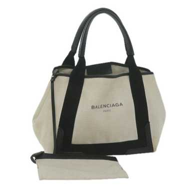 Balenciaga BALENCIAGA Tote Bag Canvas White Black… - image 1