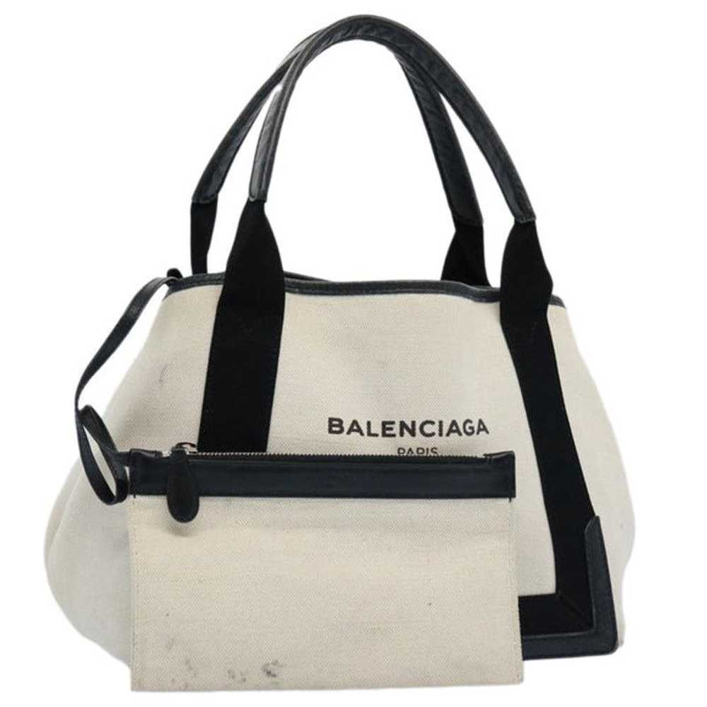 Balenciaga BALENCIAGA Tote Bag Canvas White Black… - image 1