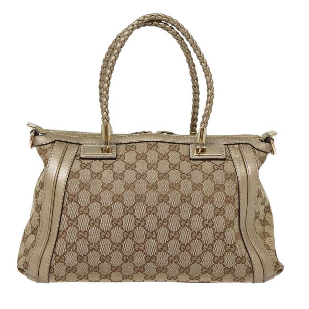 Gucci Bamboo Beige Canvas Handbag (Pre-Owned) - image 2