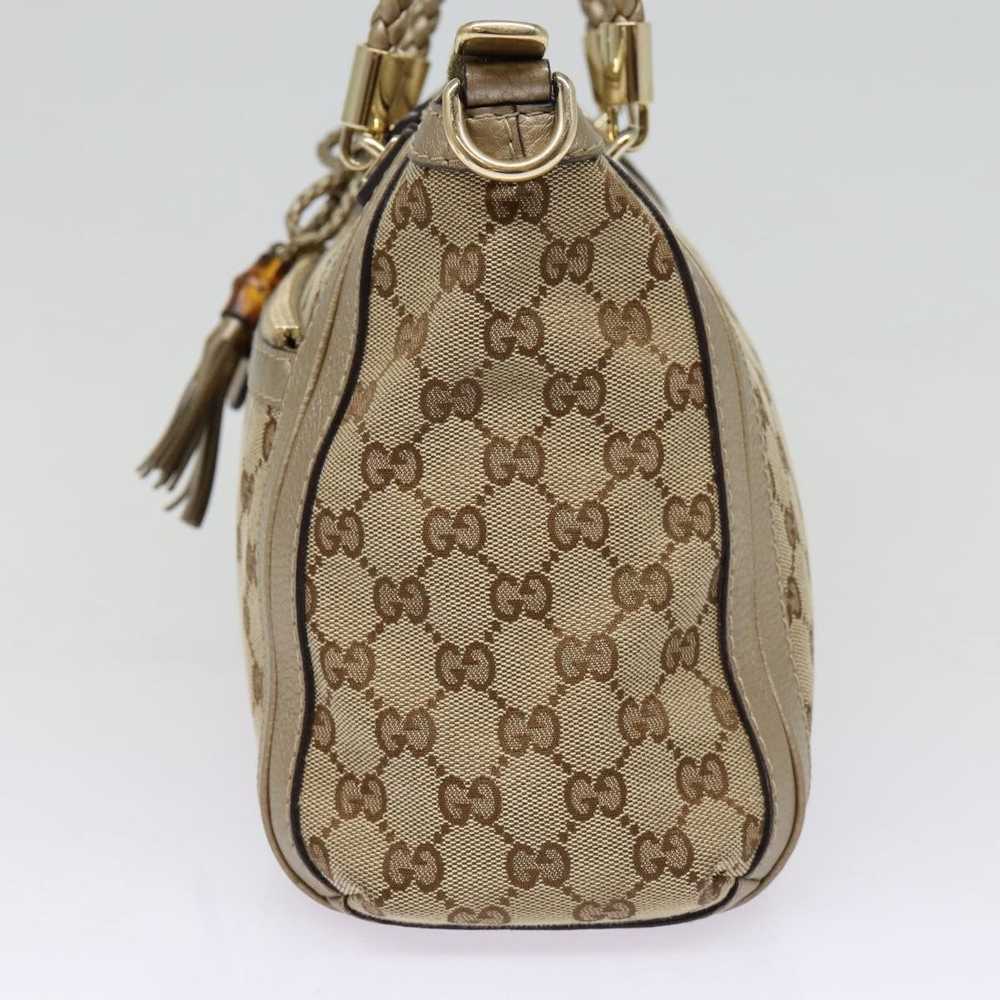 Gucci Bamboo Beige Canvas Handbag (Pre-Owned) - image 3