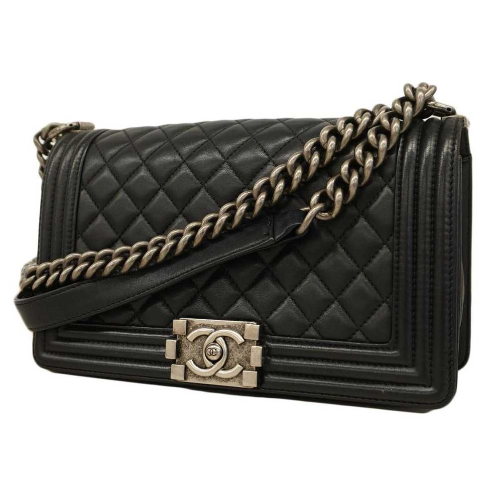 Chanel Boy Black Leather Shoulder Bag (Pre-Owned) - image 1