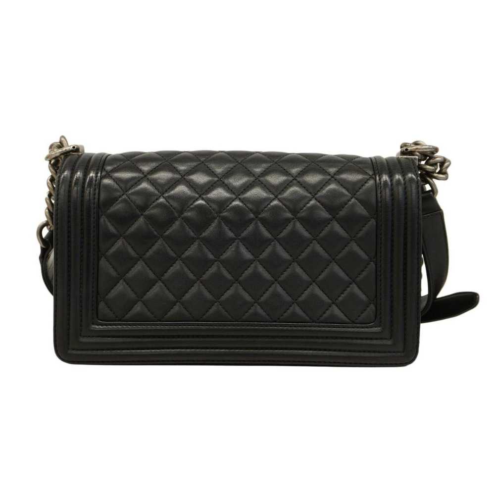 Chanel Boy Black Leather Shoulder Bag (Pre-Owned) - image 2