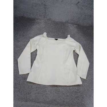 Vintage Ann Taylor Shirt Womens Medium White Long… - image 1