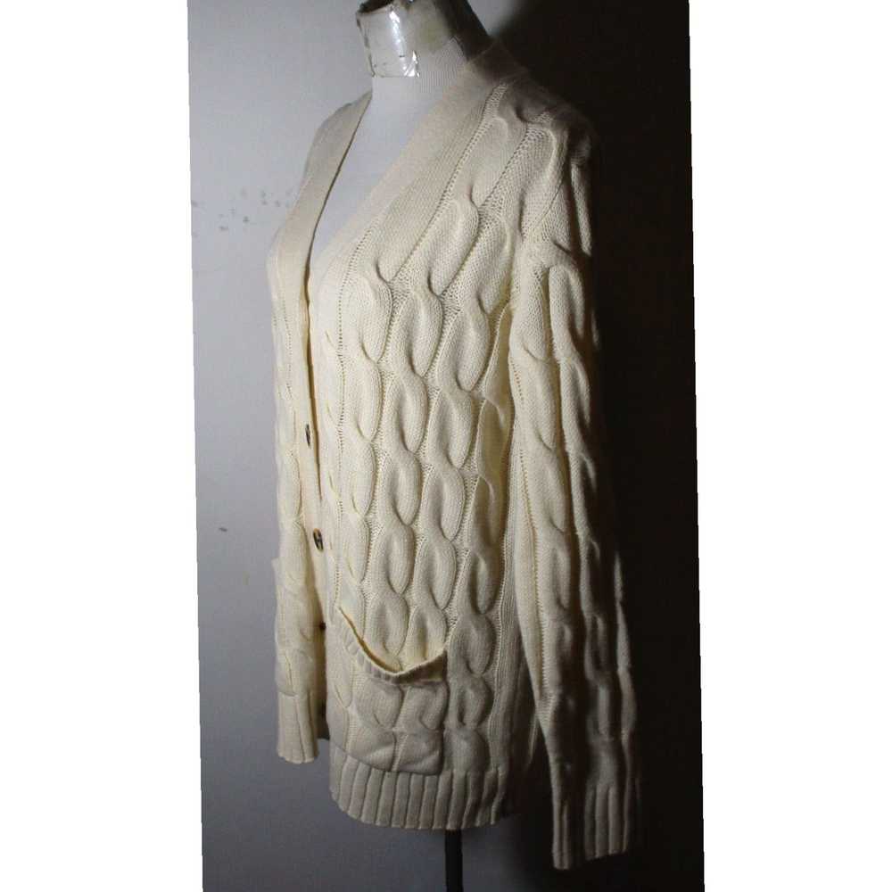 Vintage Gorgeous Cable Knit Tunic Cardigan Sweate… - image 4