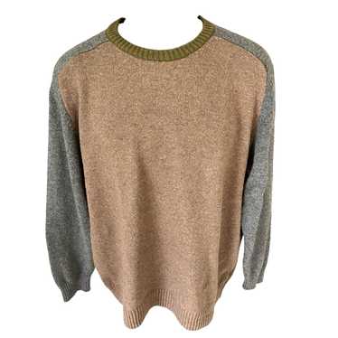 Vintage Brown Green Gray Crew Neck Long Sleeve St… - image 1