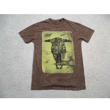 Obey VINTAGE Obey Shirt Mens Small Brown Cow Bull… - image 1