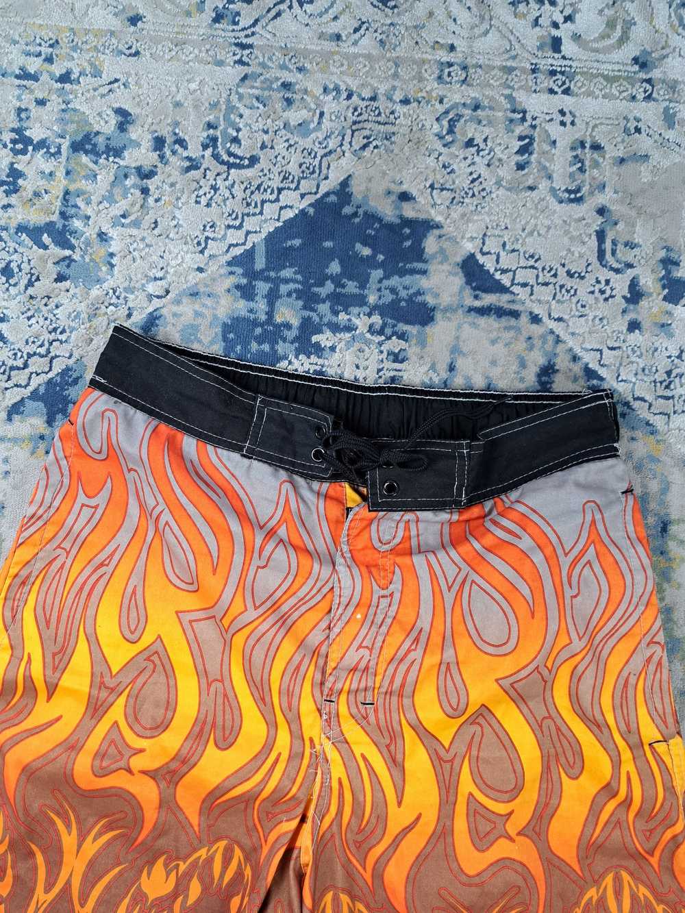 Rare × Streetwear × Swag Fullprint Flame Fire Sho… - image 2