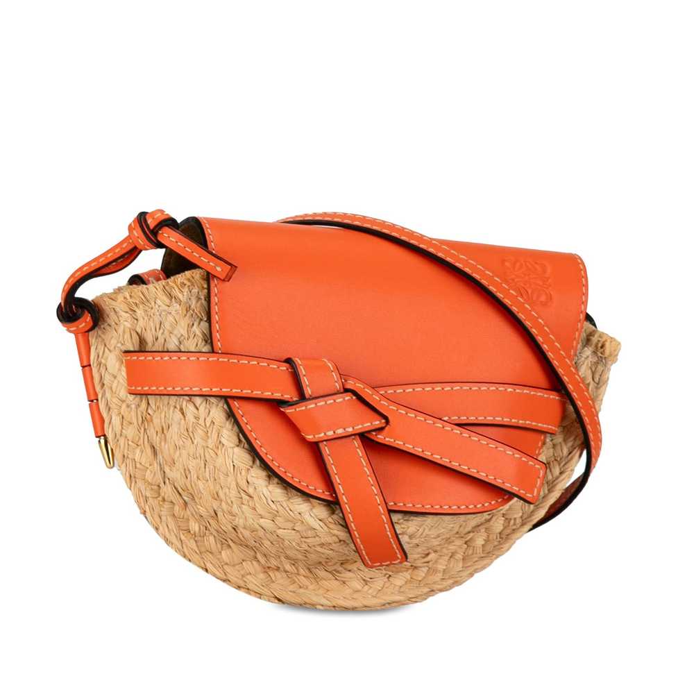 Loewe LOEWE Mini Raffia Gate Crossbody Bag Brown - image 2