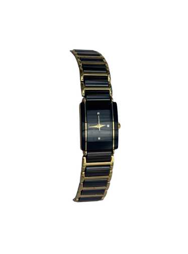 Black and Gold Tone Rectangle Watch