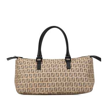 Brown Fendi Zucchino Canvas Handbag