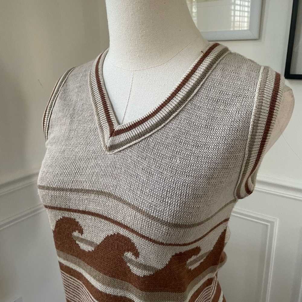 Vintage Vintage 70s Campus Casuals Brown Wave Swe… - image 3