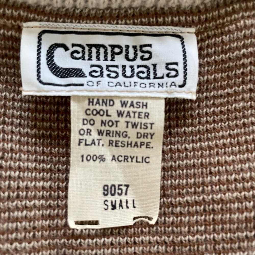 Vintage Vintage 70s Campus Casuals Brown Wave Swe… - image 6