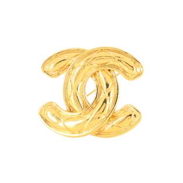 CHANEL Vintage Quilted CC Brooch