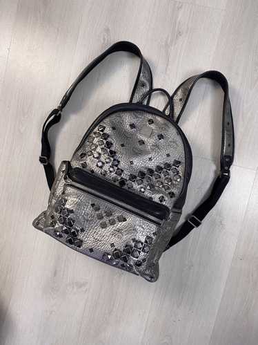 MCM MCM Metallic Silver Studded Stark Backpack - image 1