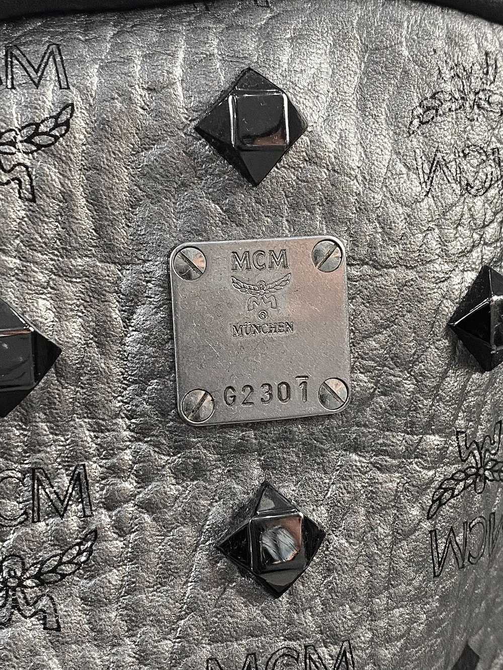 MCM MCM Metallic Silver Studded Stark Backpack - image 6