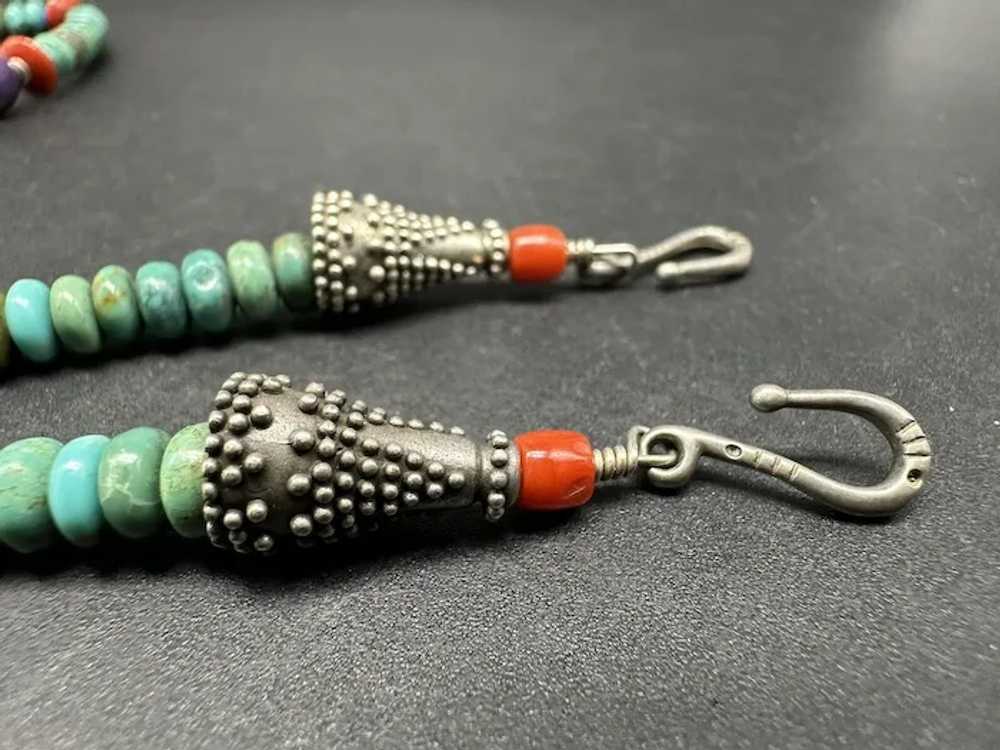 Sterling Silver Native Navajo Green Turquoise Nec… - image 4