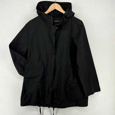 Eileen Fisher Hooded Black Nylon Windbreaker Jack… - image 1