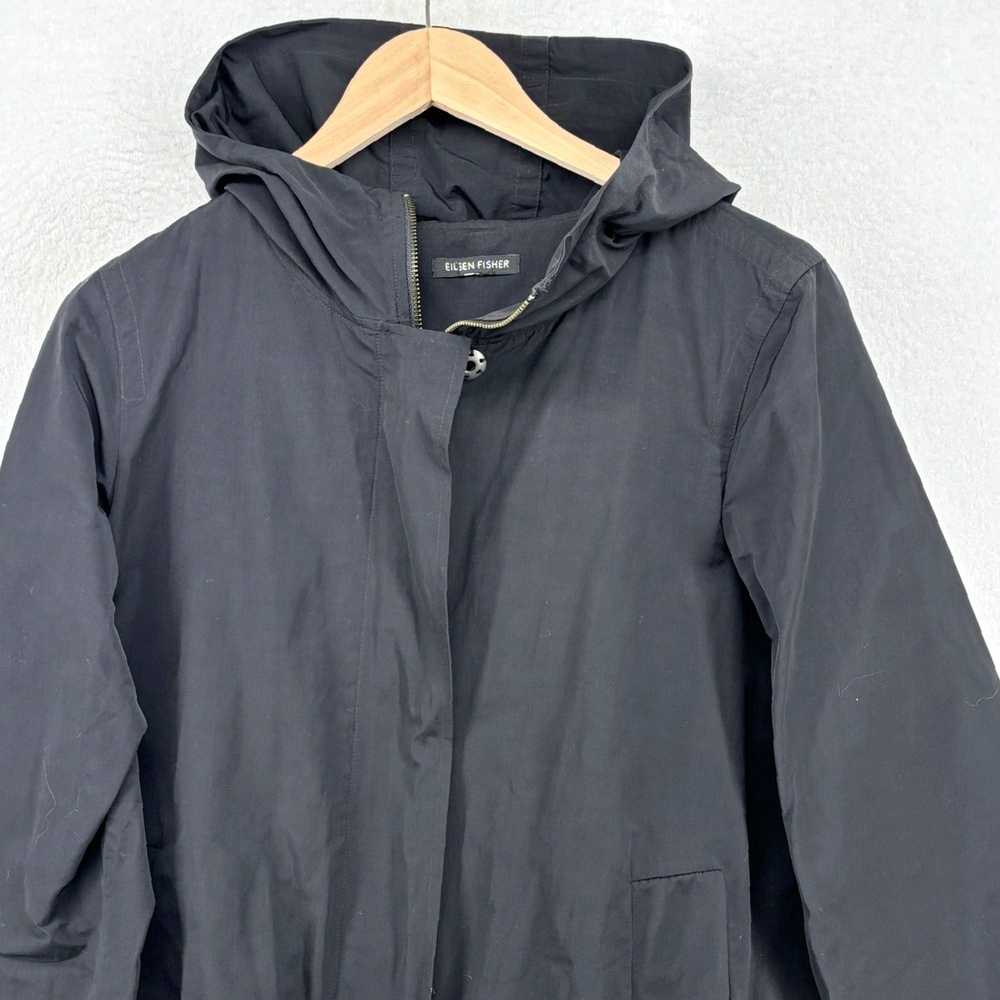 Eileen Fisher Hooded Black Nylon Windbreaker Jack… - image 5