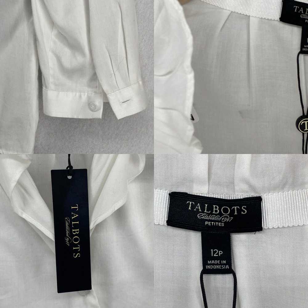 Talbots Crisp White Cotton Sateen Blouse with Ruf… - image 8