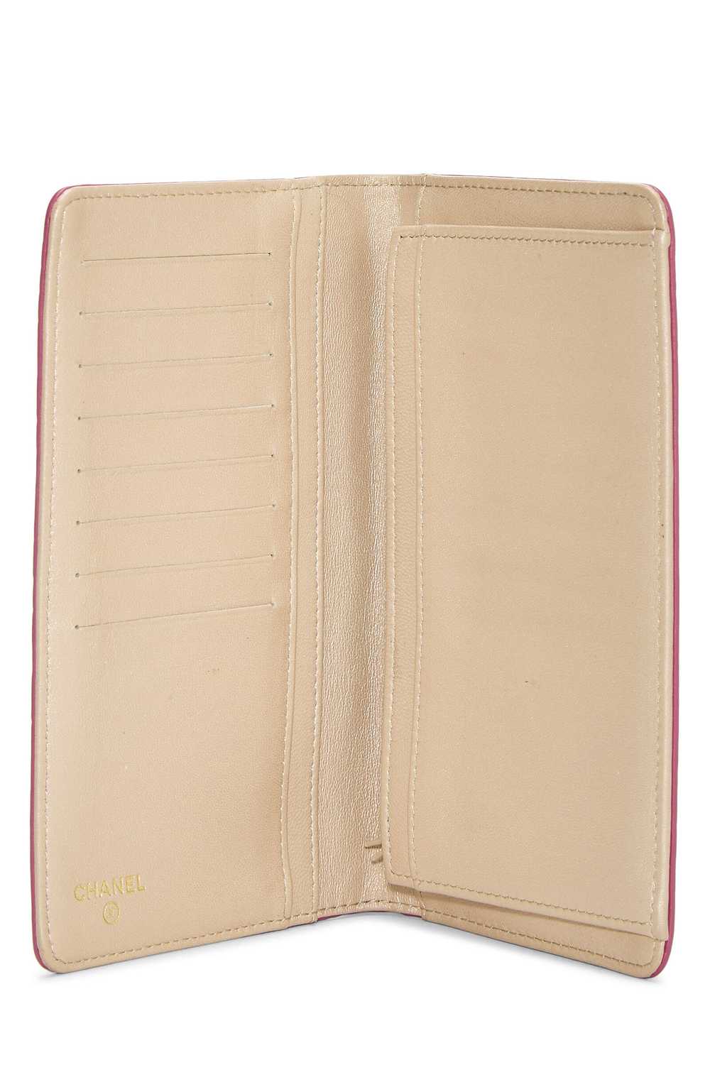 Pink Embossed Leather Camellia Wallet - image 4